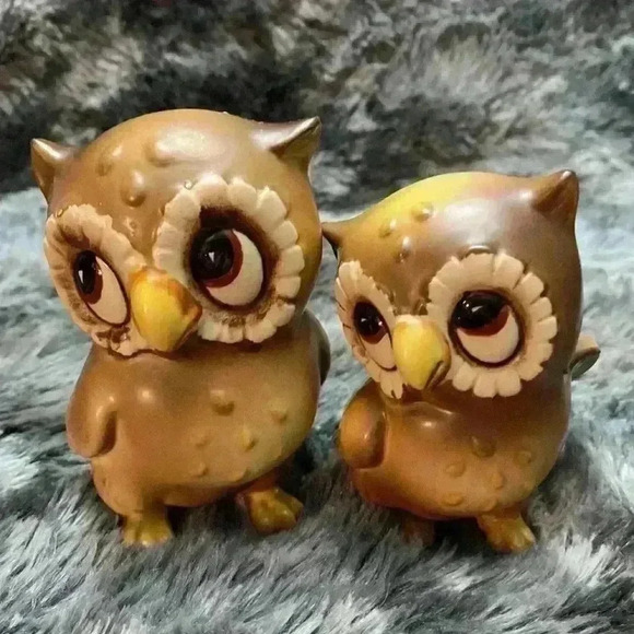 Vintage Ceramic  Large Eyes Owl Figurines - Picture 7 of 14